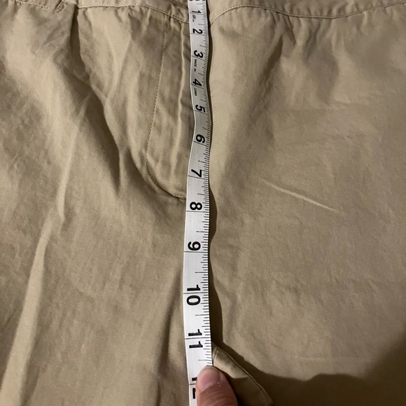 Tan Lands End Wide Leg Cropped Pants Size 18 Casual Beach Adjustable Waistband - Picture 7 of 8